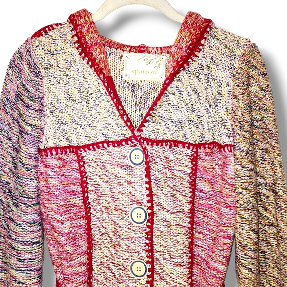 Anthropologie Sparrow Knit Button Down Cardigan With Hoodie - Picture 3 of 8